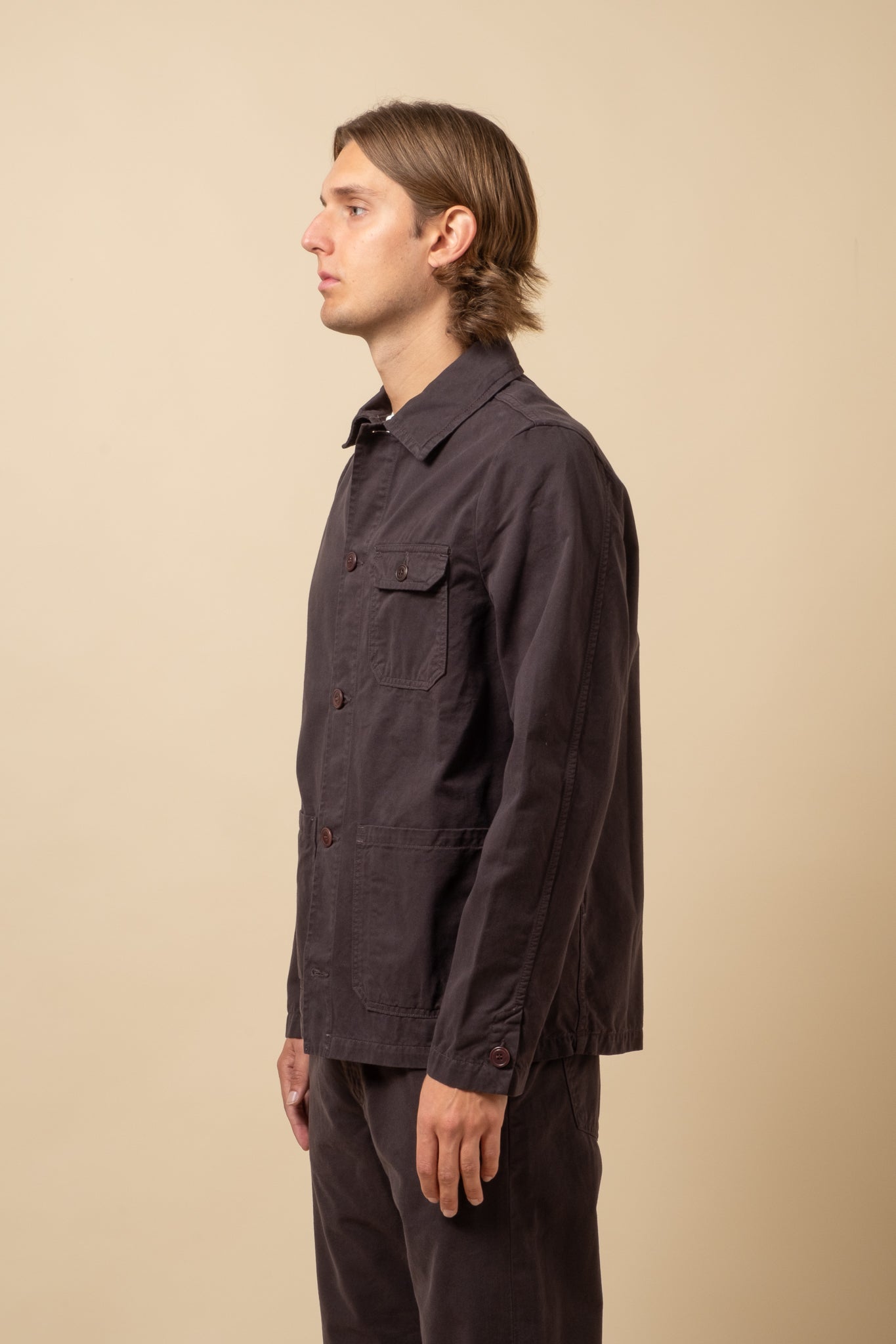 Worker Jacket Double Twisted Twill - Licorice