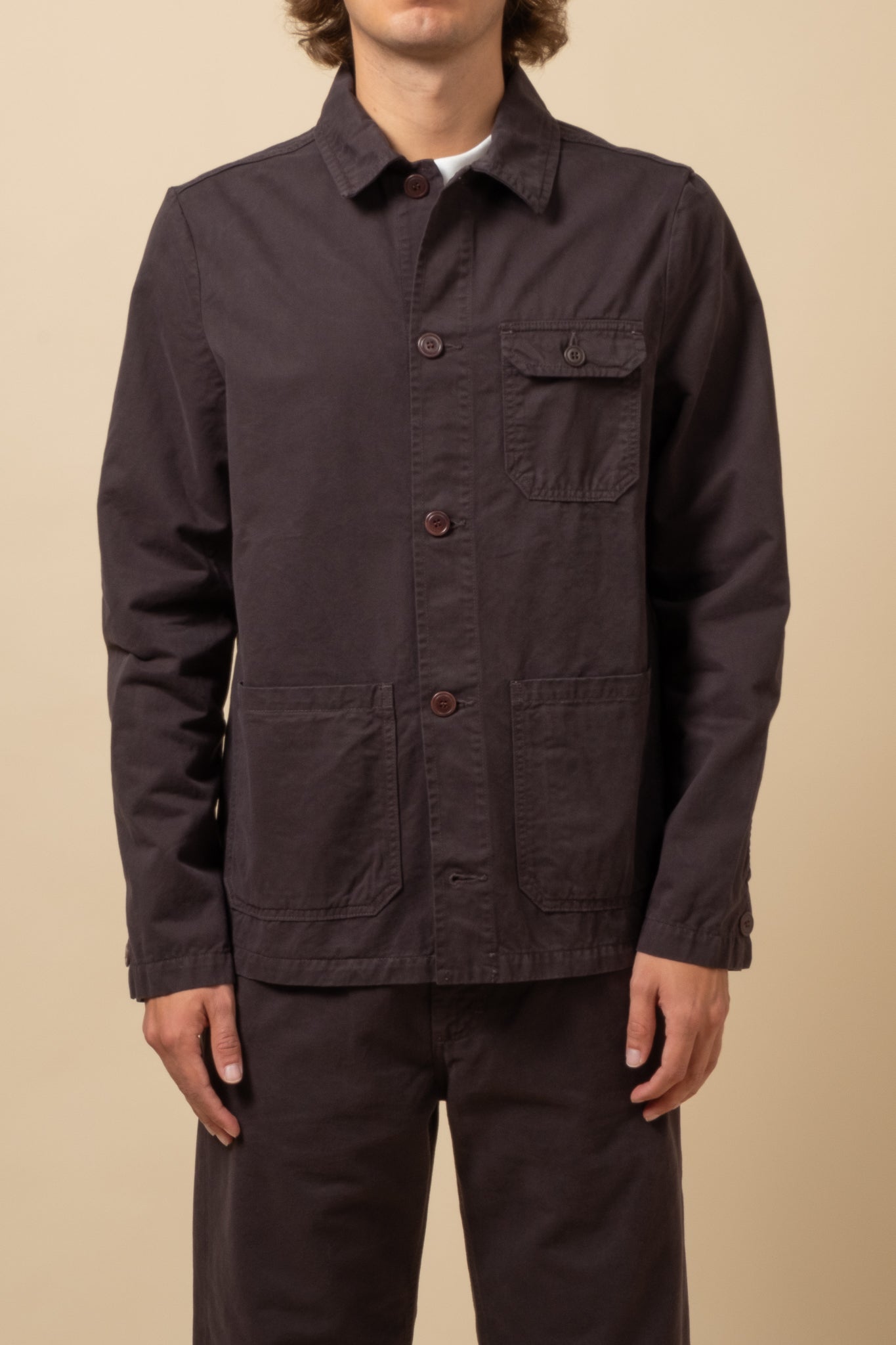 Worker Jacket Double Twisted Twill - Licorice