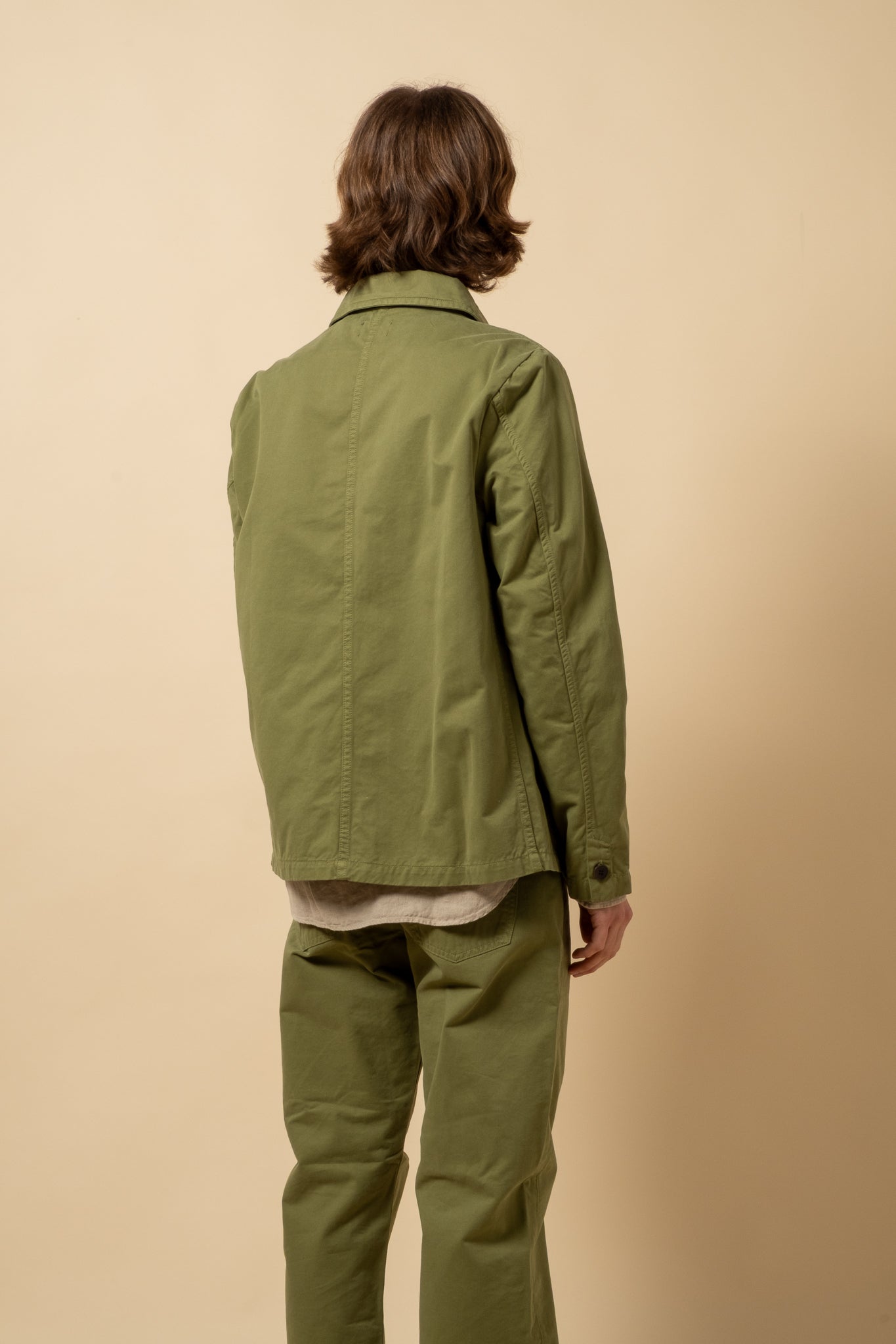 Worker Jacket Double Twisted Twill - Moss Green