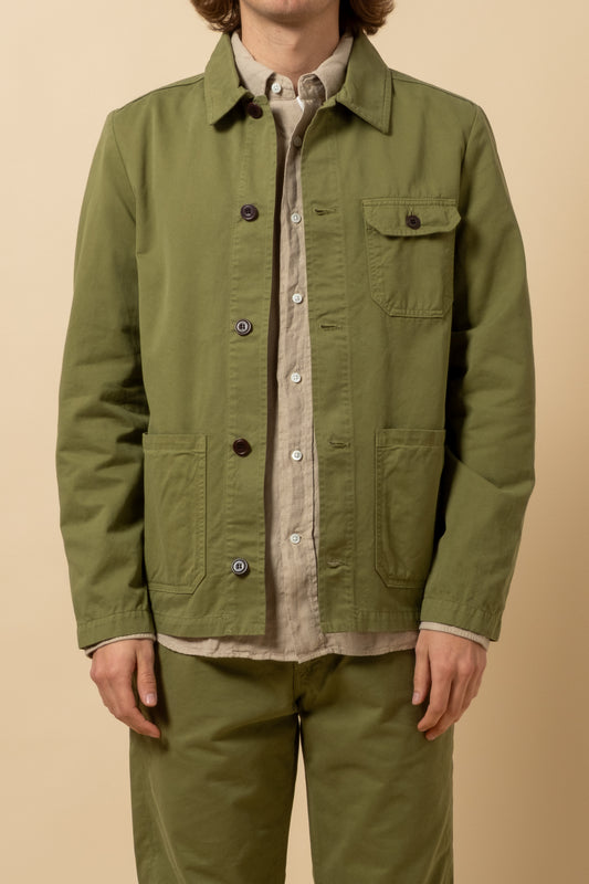 Worker Jacket Double Twisted Twill - Moss Green