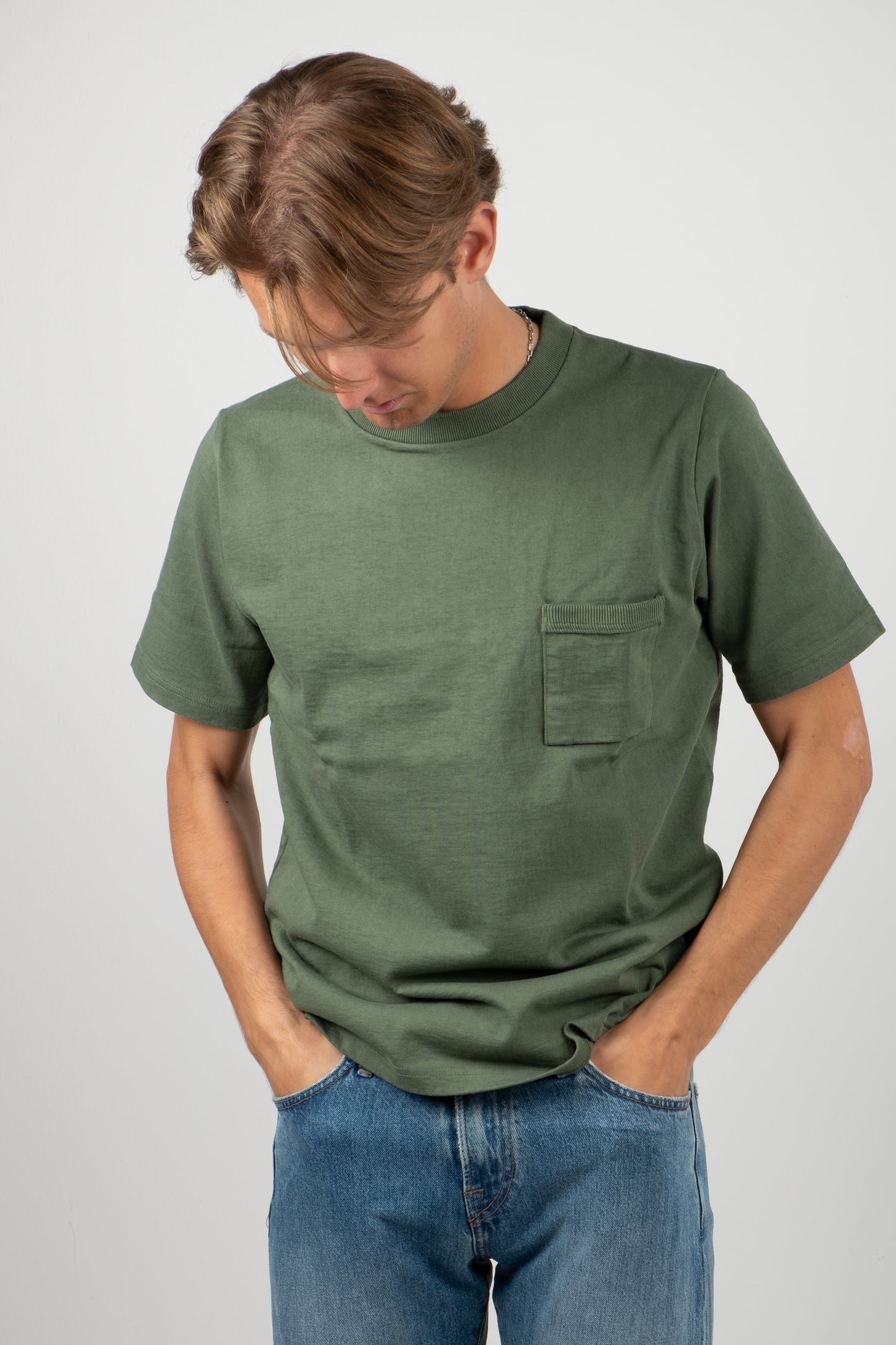 High Density Pocket Tee - Ash Green