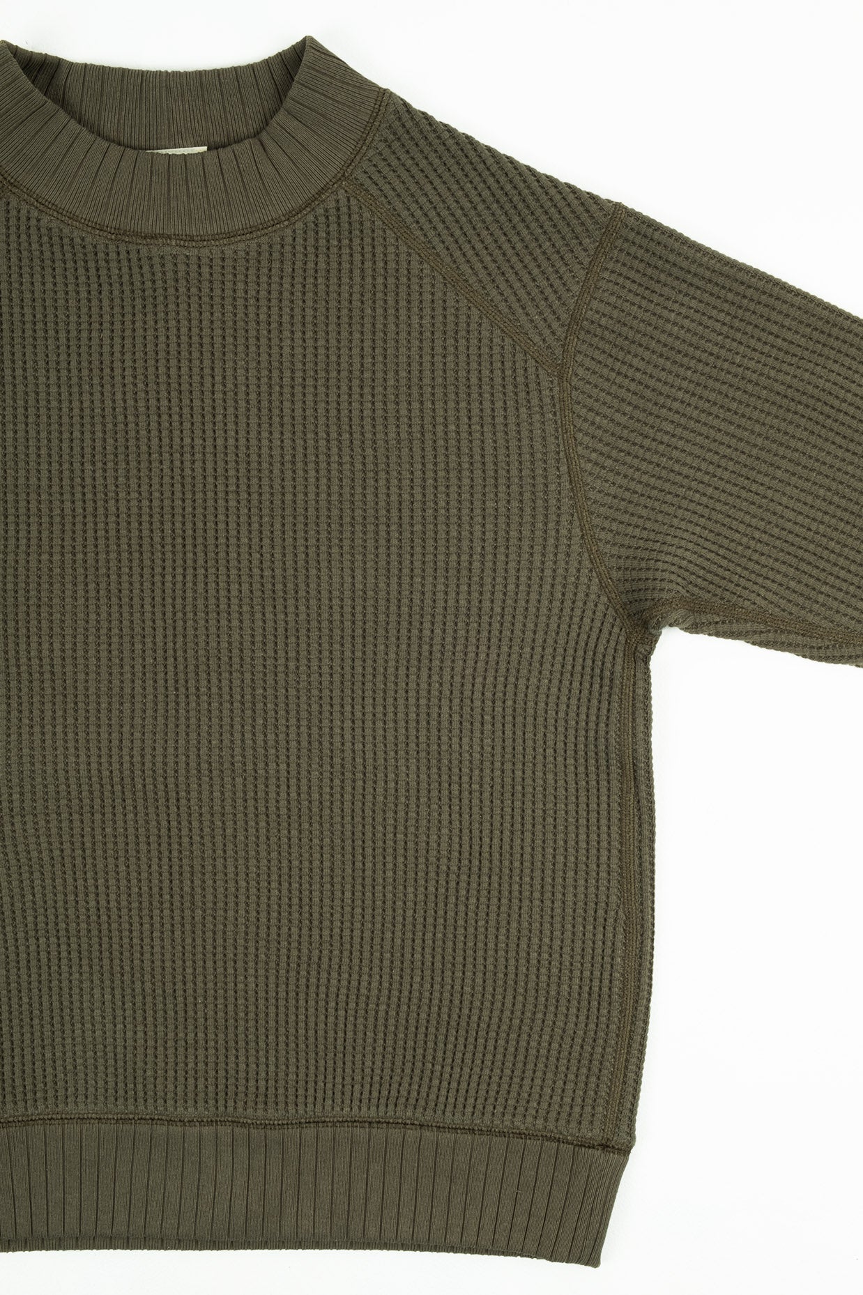 Waffle Midneck Sweater - Dark Clover