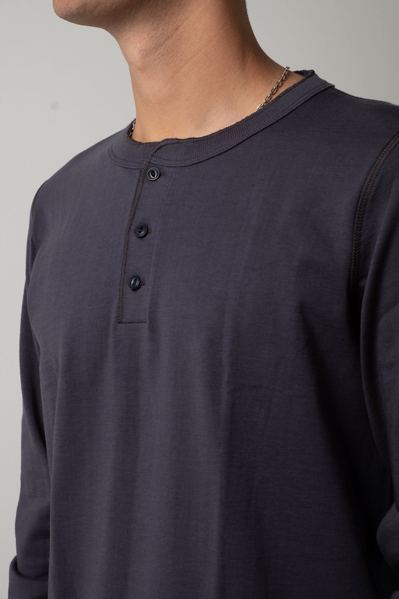 Good Originals Long Sleeve Henley - Navy