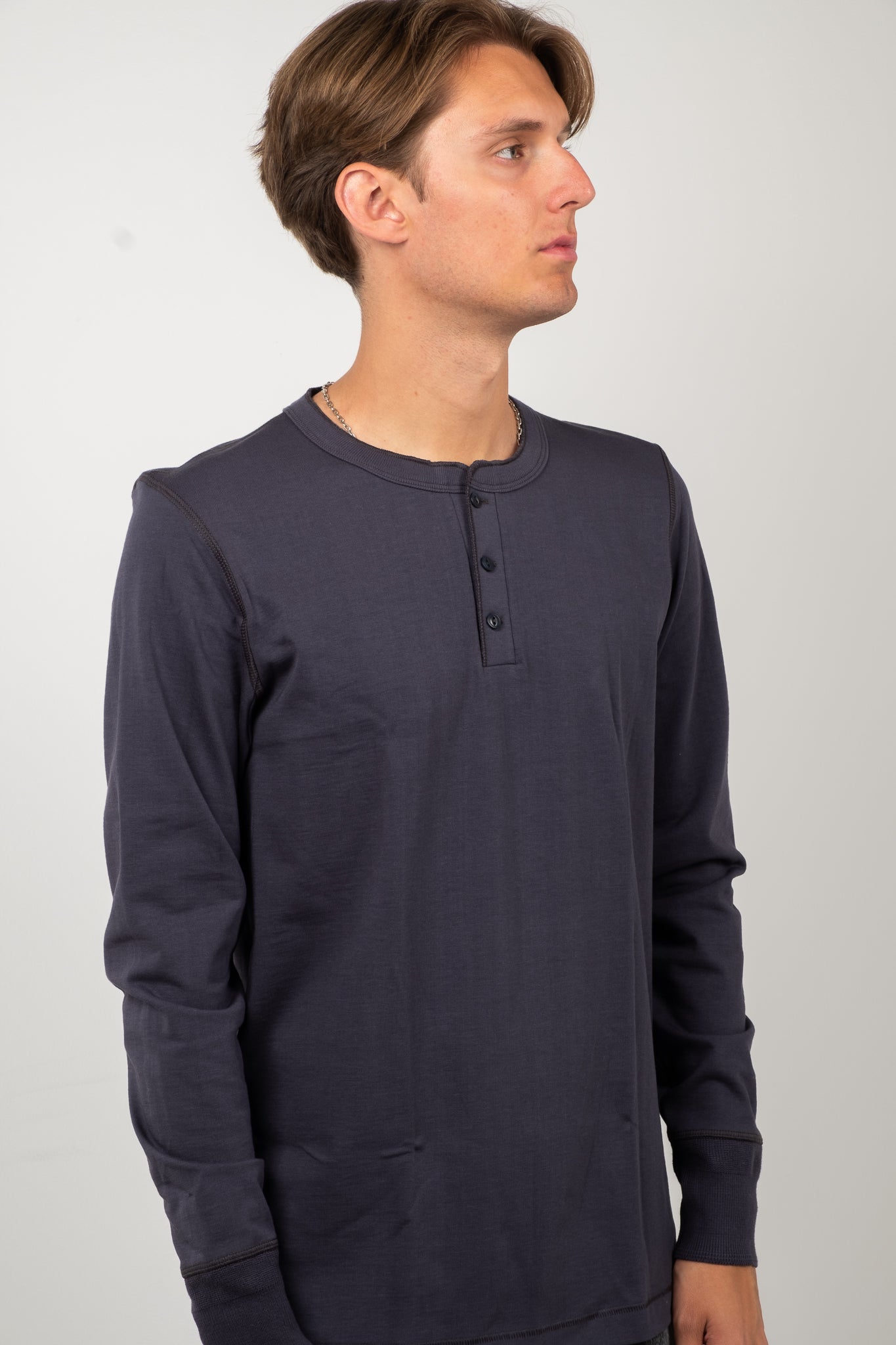 Good Originals Long Sleeve Henley - Navy