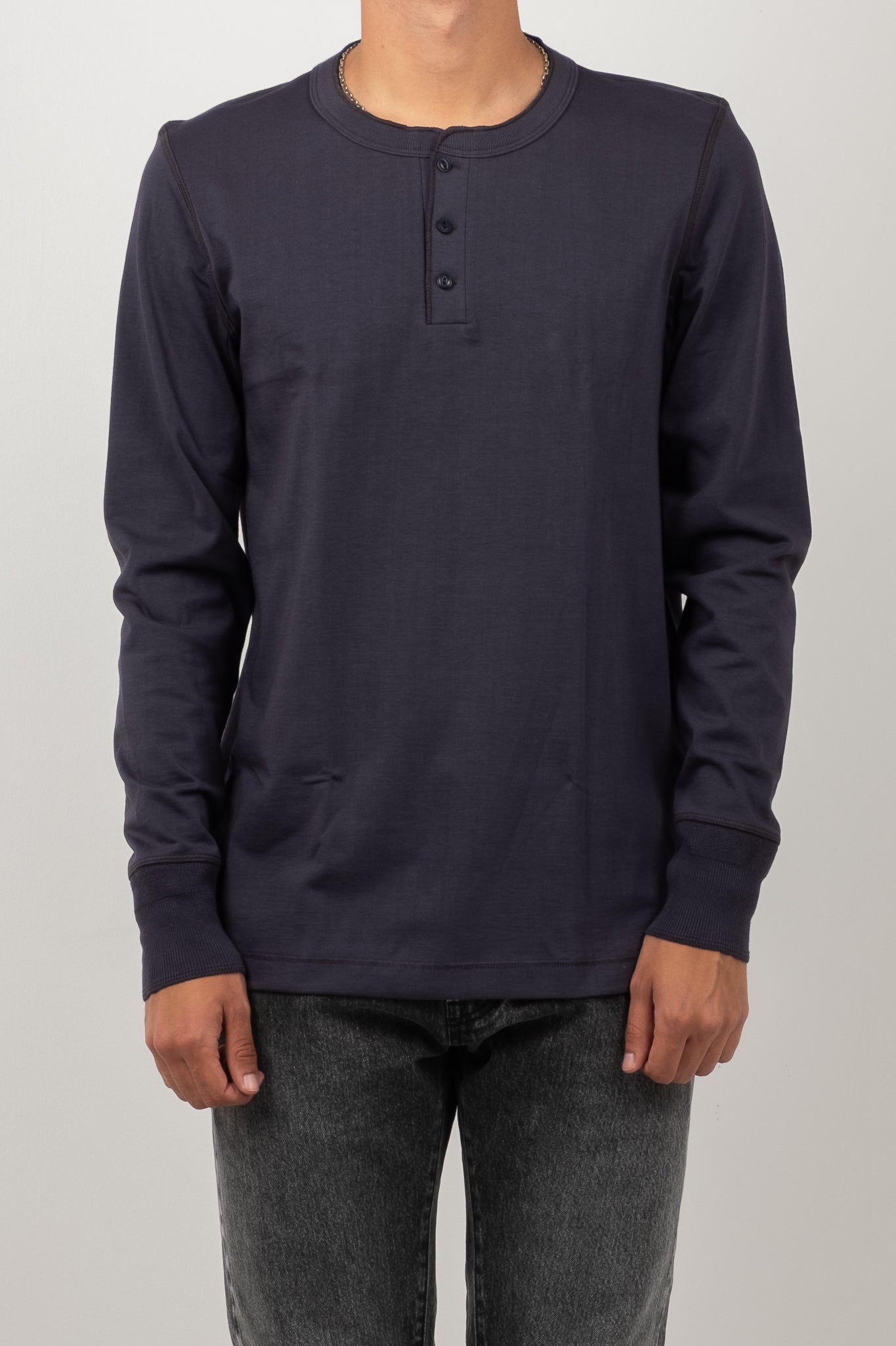 Good Originals Long Sleeve Henley - Navy